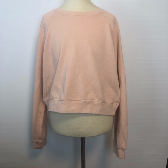 Forever 21 Peach Cropped Sweatshirt Sweater (Large - Picture 1 of 6